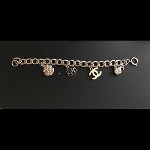 Silver tone charms bracelet